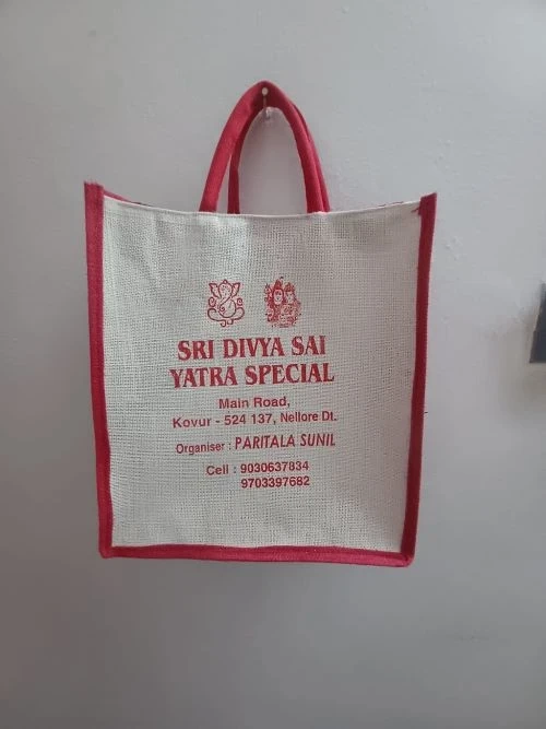 Jute Bag With Floral print Venkatagiri